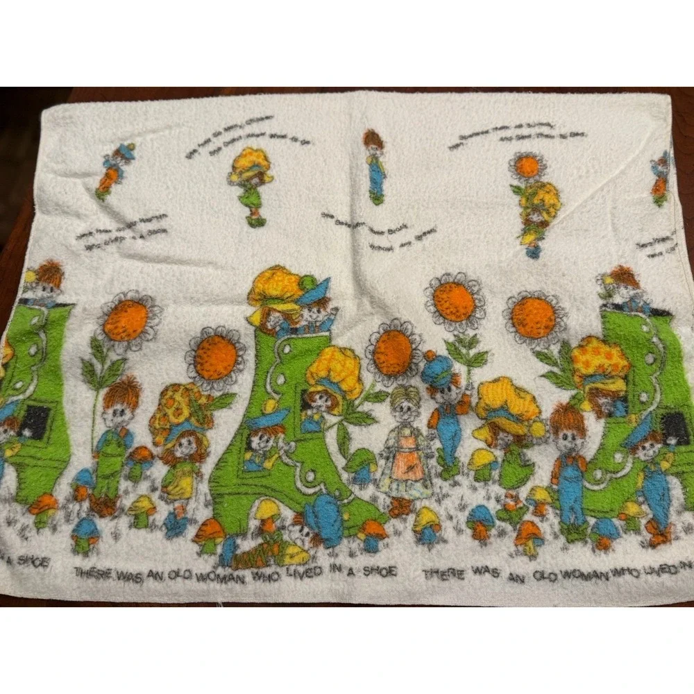 Lot of 4 Vintage Baby Blankets 70s/80s Nursery Lot Ducks, Mother‎ Goose Flannel